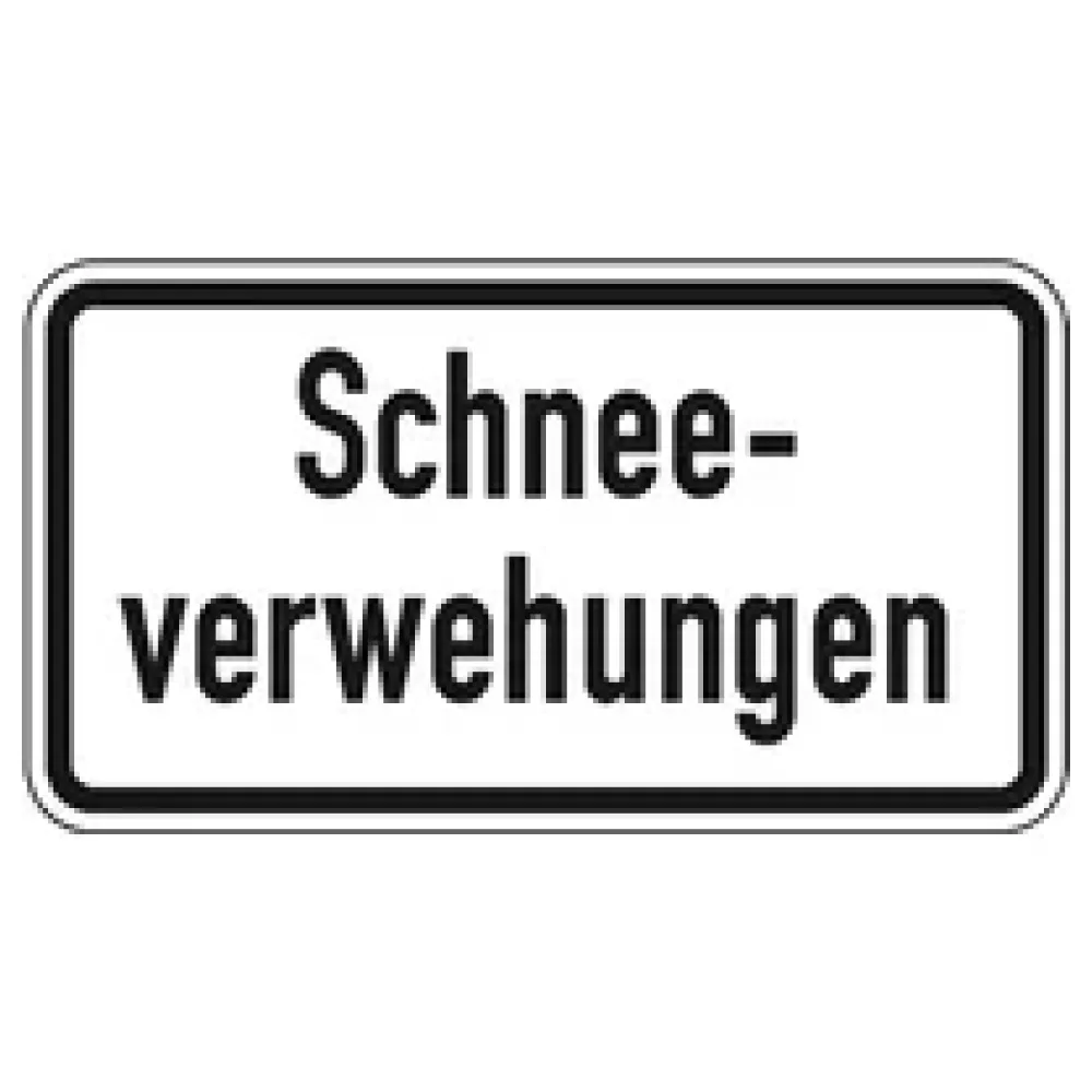 Verkehrszeichen Zusatzschild StVO - Schneeverwehungen – Bild 2