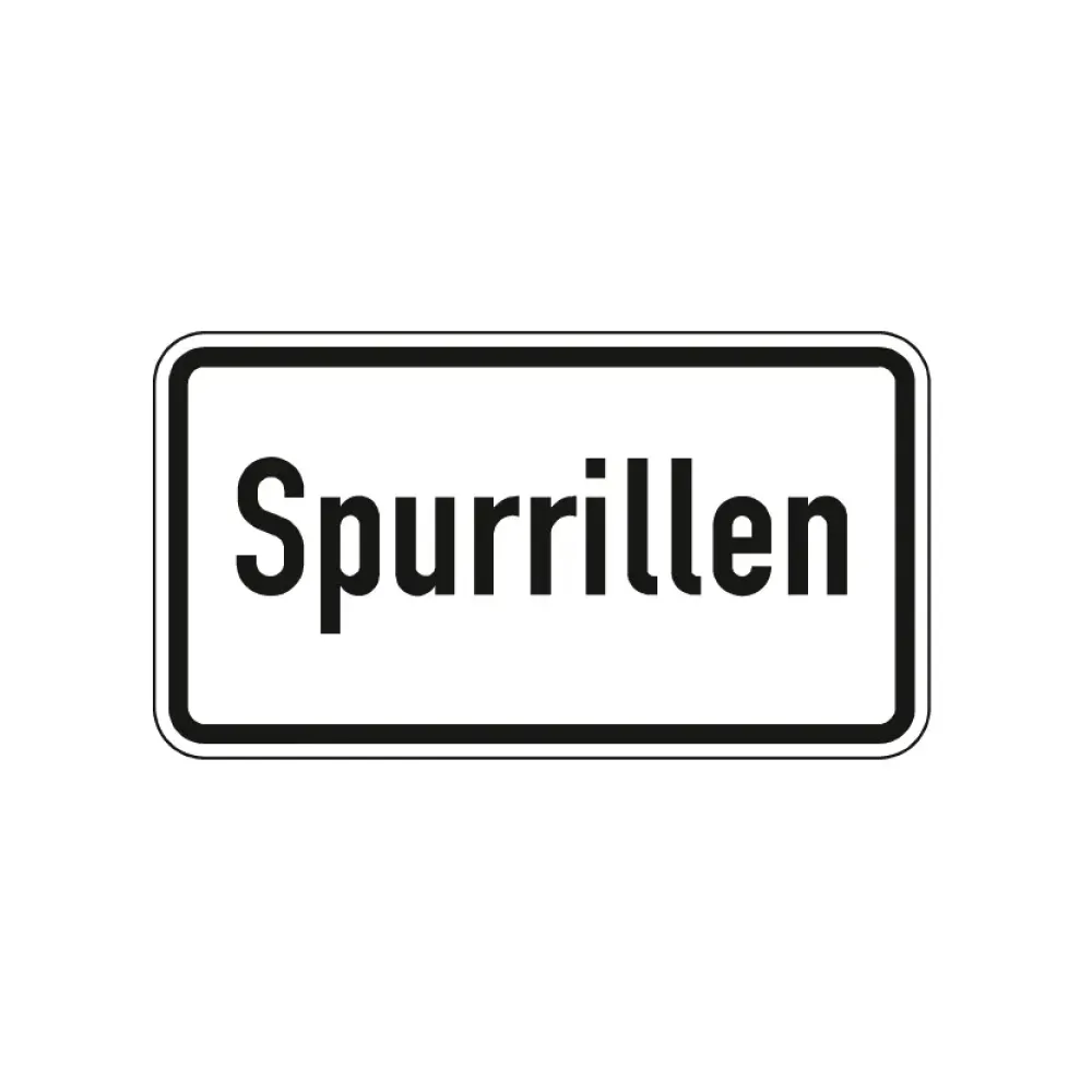 Verkehrszeichen Zusatzschild StVO - Spurrillen