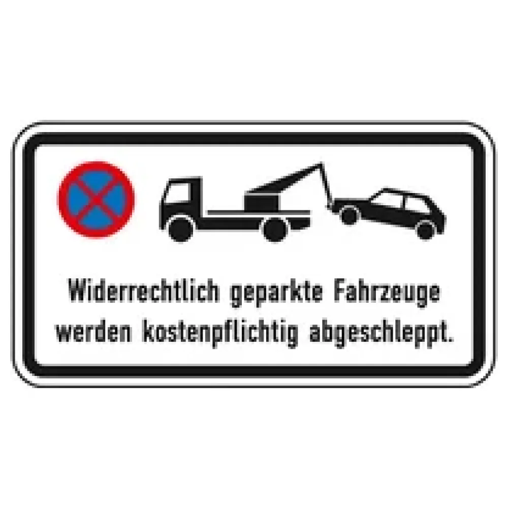 Verkehrszeichen Zusatzschild StVO - Widerrechtlich geparkte Fahrzeuge – Bild 2