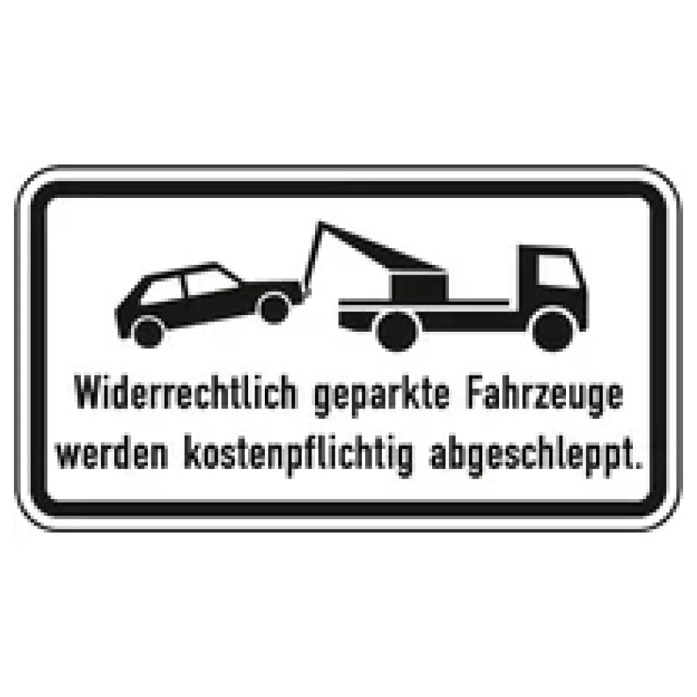 Verkehrszeichen Zusatzschild StVO - Widerrechtlich geparkte Fahrzeuge – Bild 2