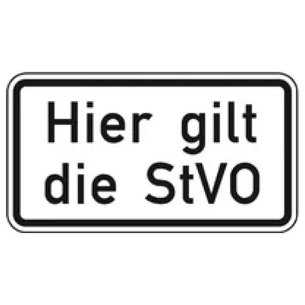 Verkehrszeichen Zusatzschild StVO - Hier gilt die StVO – Bild 2