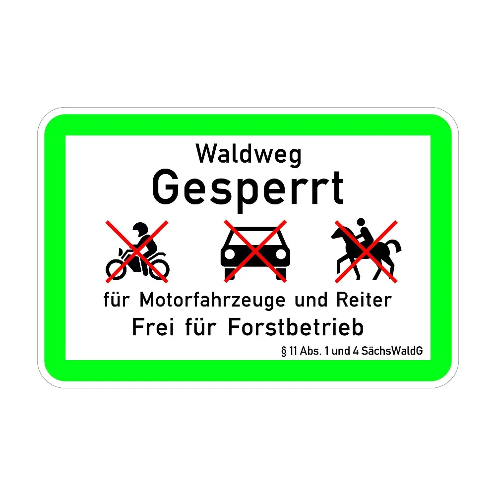 Umweltschutzschild - Waldweg gesperrt