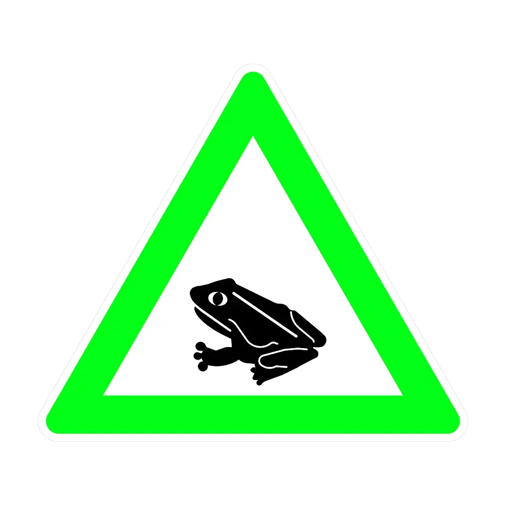 Naturschutzschild mit Kröte