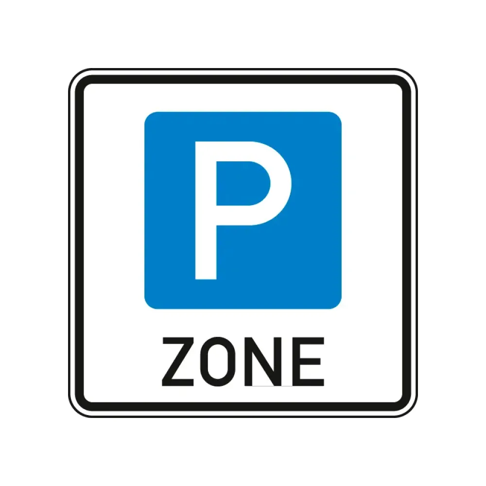 Verkehrszeichen - Parken - Beginn einer Parkraumbewirtschaftungszone