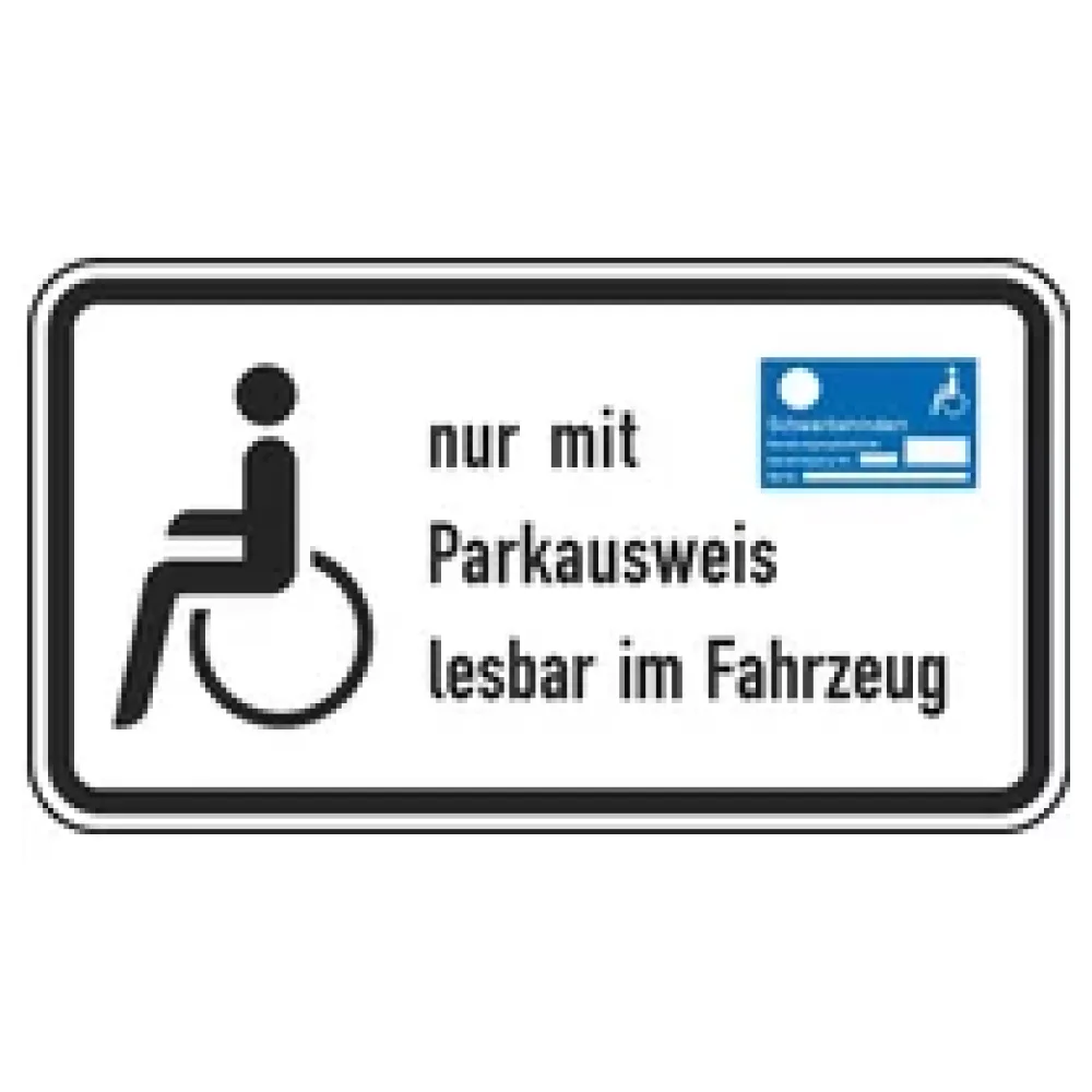Verkehrszeichen Zusatzschild StVO - nur mit Parkausweis im Fahrzeug – Bild 2