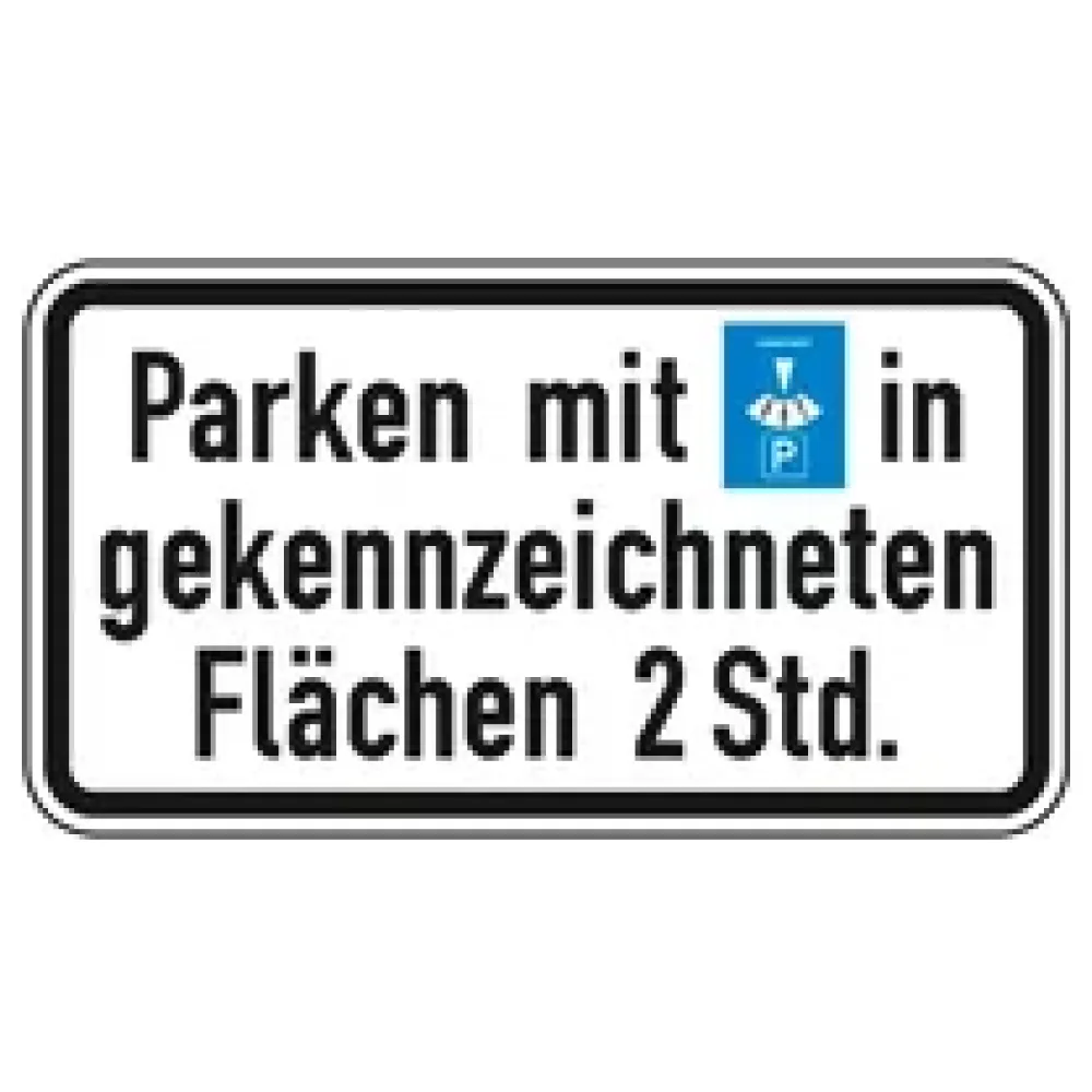 Verkehrszeichen Zusatzschild StVO - Parken mit Parkscheibe – Bild 2