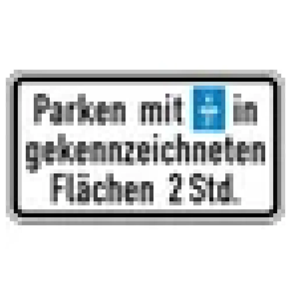 Verkehrszeichen Zusatzschild StVO - Parken mit Parkscheibe – Bild 3