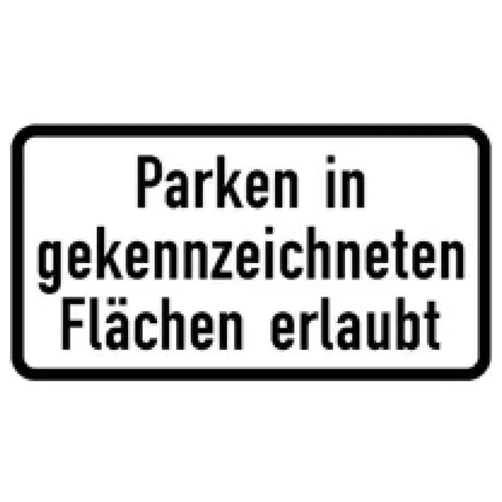 Verkehrszeichen Zusatzschild StVO - Parken in gekennzeichneten Flächen erlaubt – Bild 2