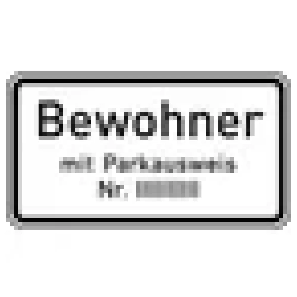 Verkehrszeichen Zusatzschild StVO - Nur Bewohner mit Parkausweis Nr. – Bild 3