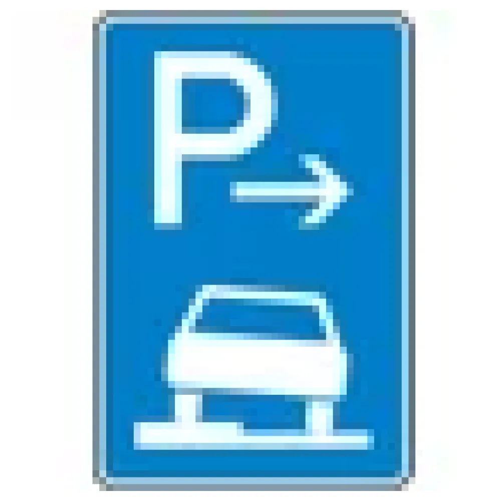 Verkehrszeichen - Parken auf Gehwegen halb in Fahrtrichtung rechts Ende – Bild 3