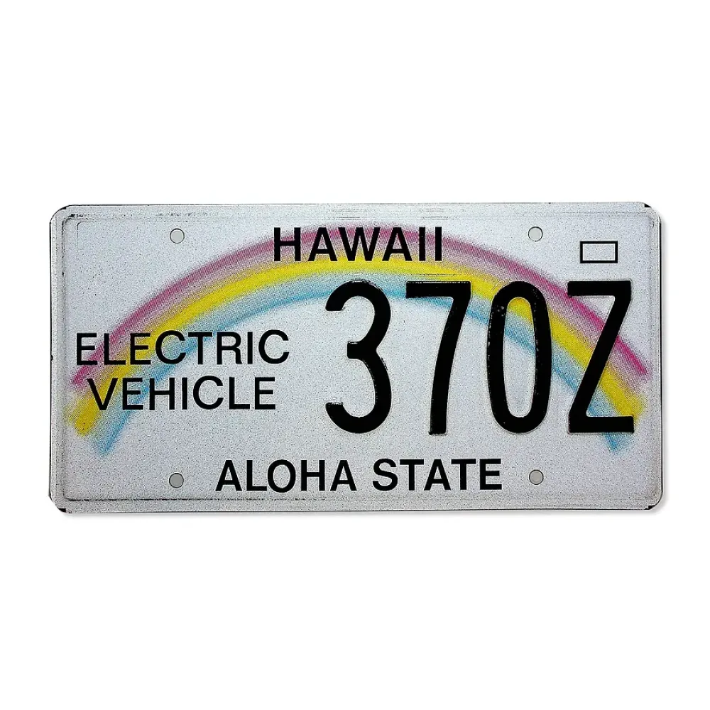 US Nummernschild Hawaii mit Regenbogen - Electric Vehicle