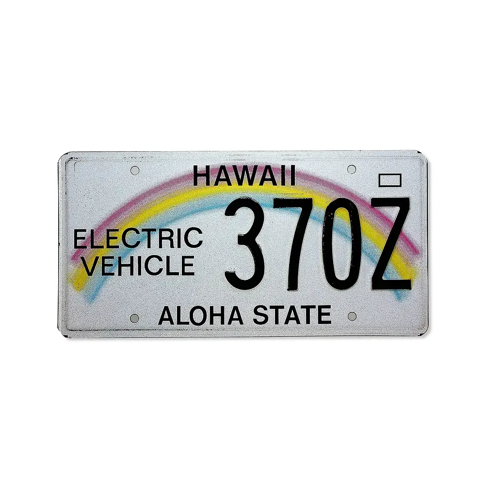 US Nummernschild Hawaii mit Regenbogen - Electric Vehicle