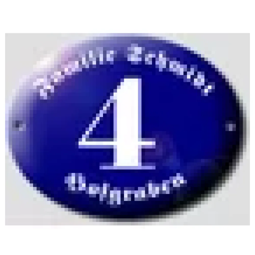 Ovale Hausnummer aus Emaille mit Familienname und Straßenname | 22 x 30 cm – Bild 3