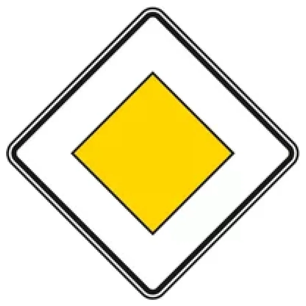 Vorfahrtstraße nach StVO Aluminium 42 x 42 cm – Bild 2