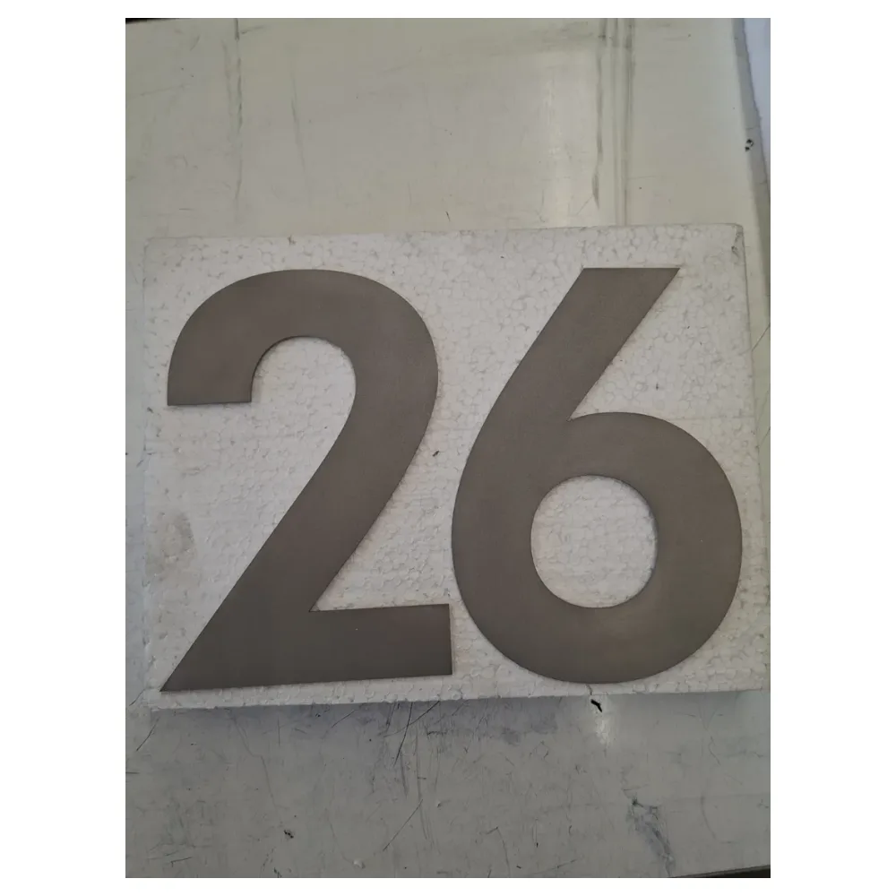Edelstahl Hausnummer 26
