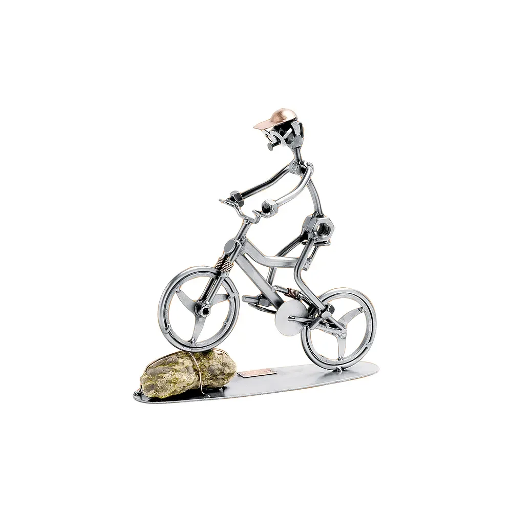 Schraubenmännchen Mountainbikefahrer mit Stein