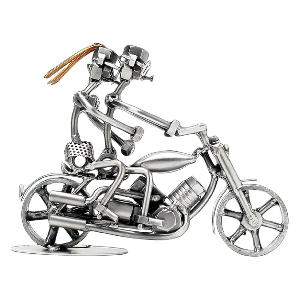Schraubenmännchen - Paar auf Motorrad