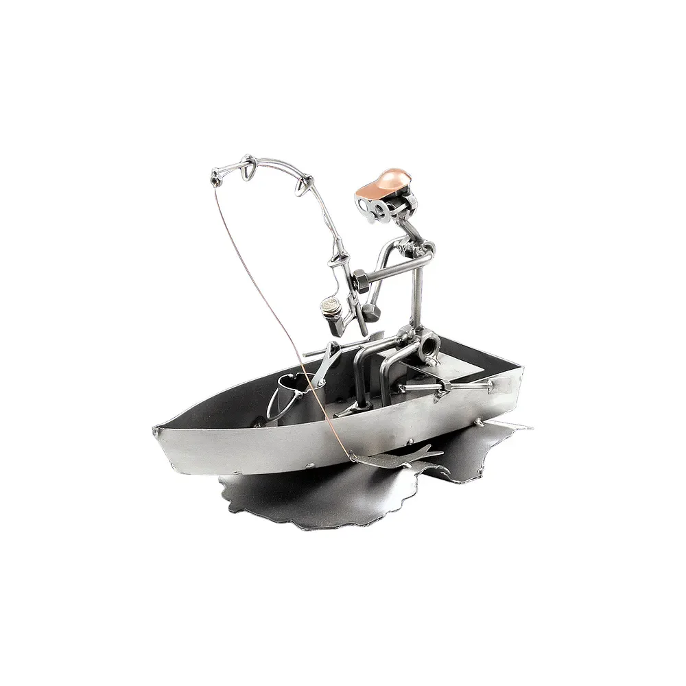 Schraubenmännchen Angler im Boot