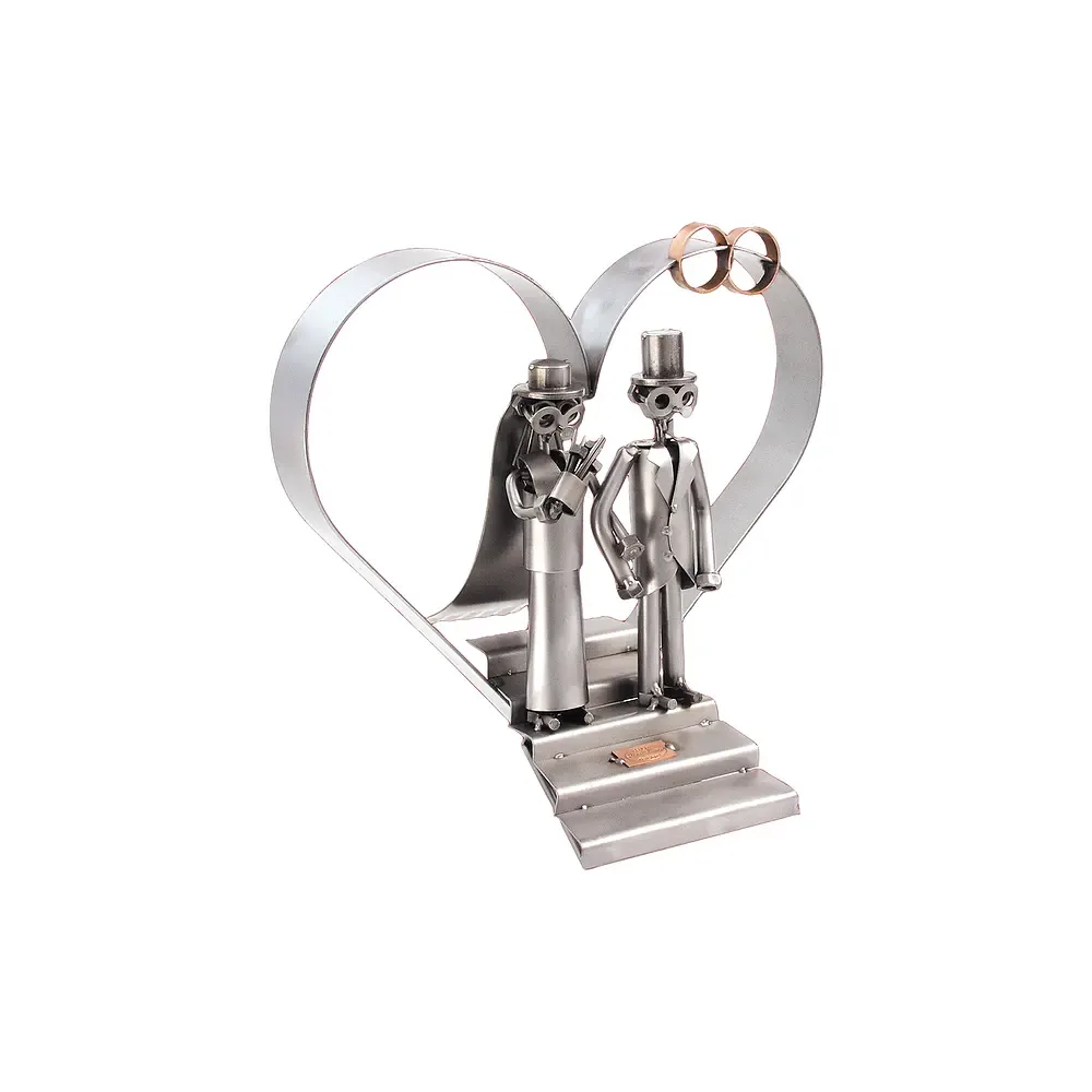 Hochzeitsgeschenk - Schraubenmännchen als Paar mit Hochzeitsherz