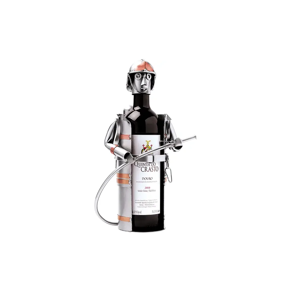 Weinflaschenhalter mit Motiv - Feuerwehrmann -