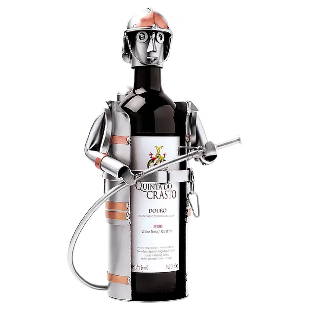Weinflaschenhalter mit Motiv - Feuerwehrmann -