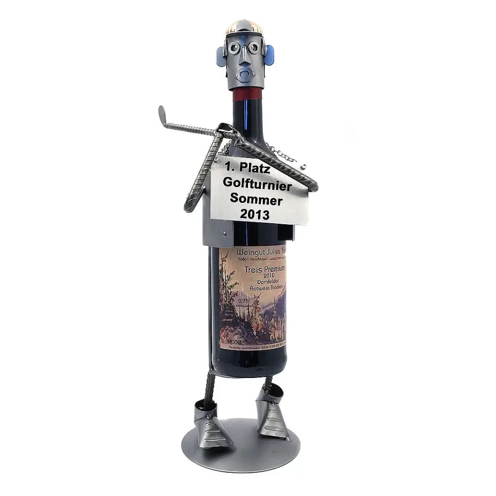 Weinflaschenhalter Golfspieler