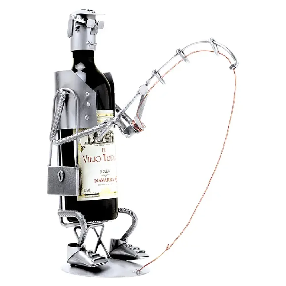 Weinflaschenhalter Angler