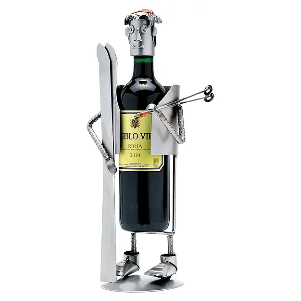 Weinflaschenhalter Skifahrer