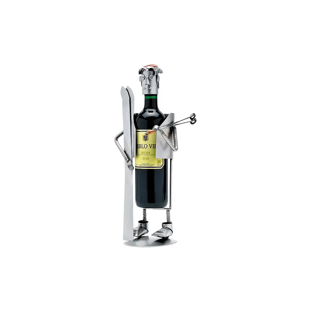 Weinflaschenhalter Skifahrer