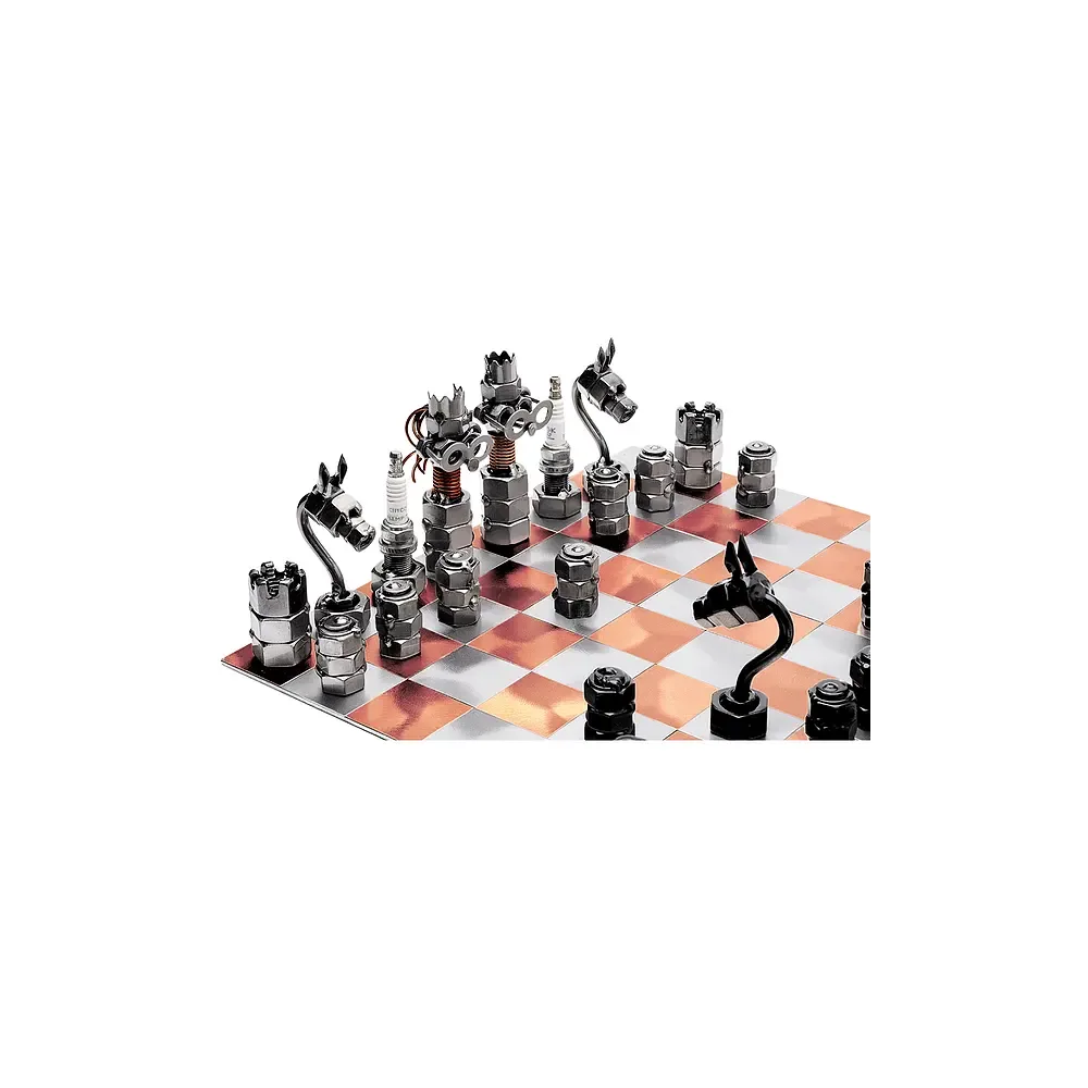 Schachspiel mit Schraubenmännchen