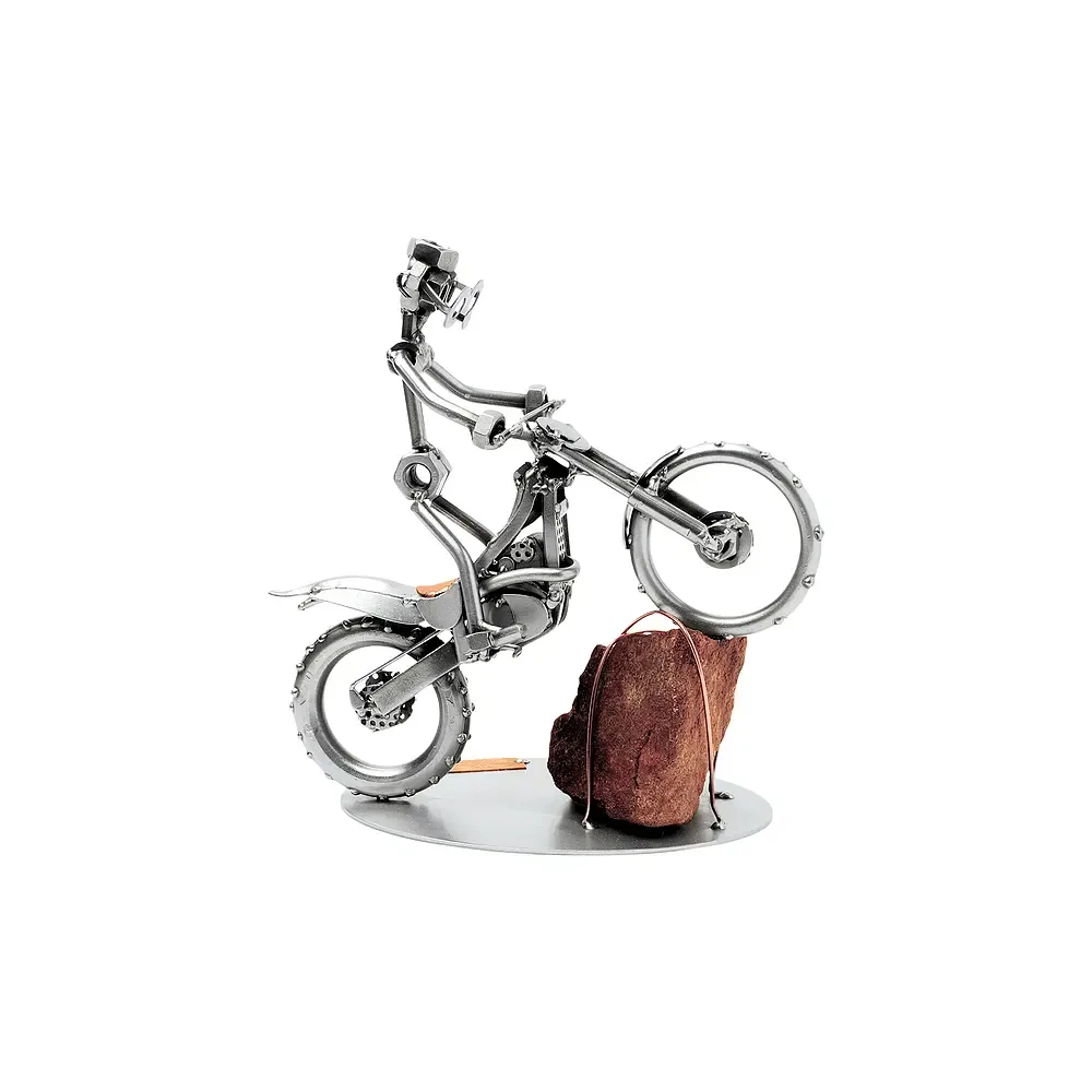 Schraubenmännchen mit Trial Motorrad