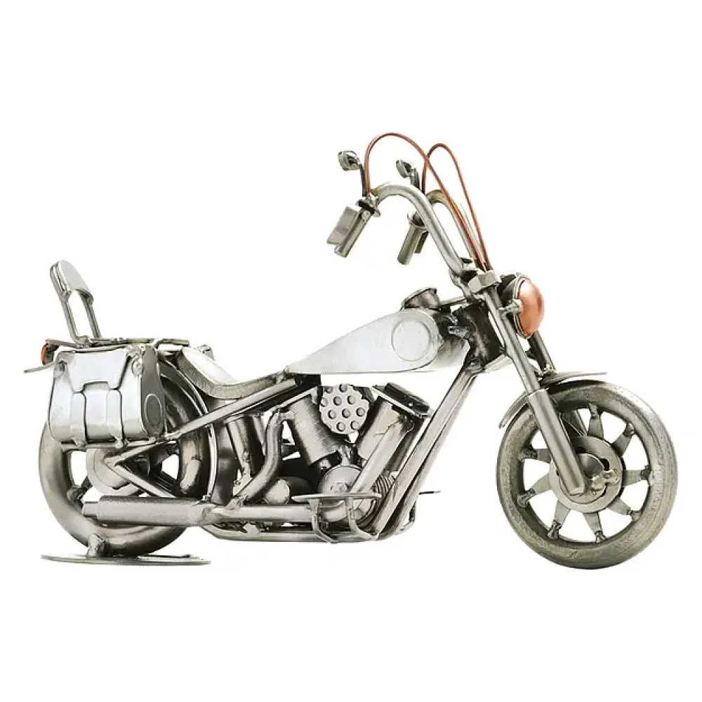 Metallfahrzeug Motorrad mit Satteltasche