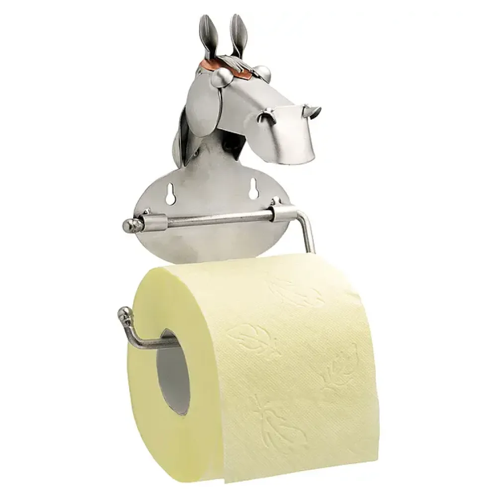 Schraubenmännchen Toilettenpapierhalter mit Pferdekopf