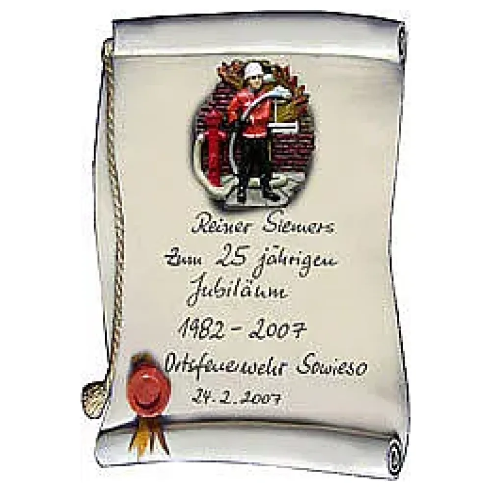 Artelithschild als Urkunde für Ehrungen und besondere Anlässe Größe: 19x22 cm