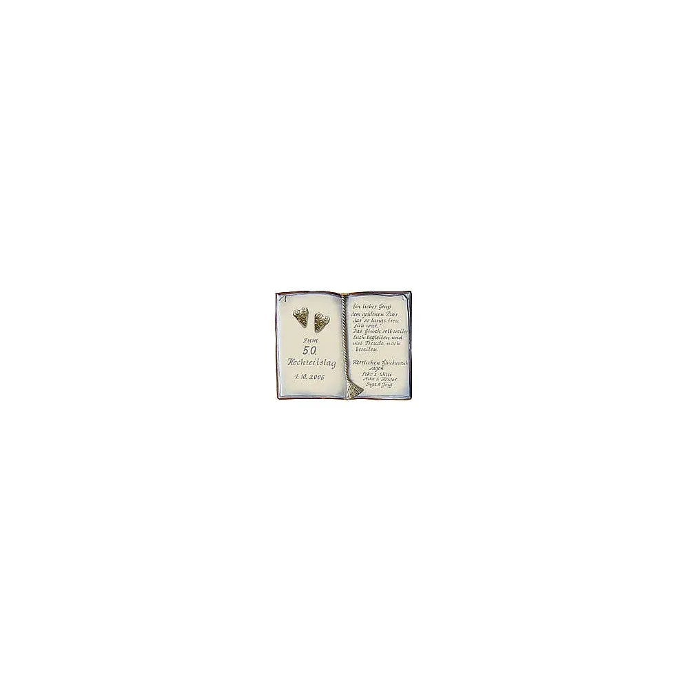 Artelithschild als Buch für Ehrungen und besondere Anlässe Größe: 27x22 cm
