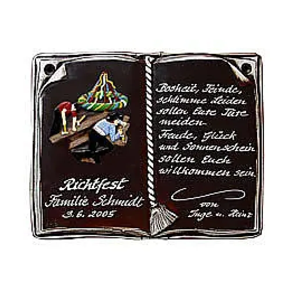 Keramik Buch als Schild für Ehrungen und besondere Anlässe - Größe: 27x22 cm
