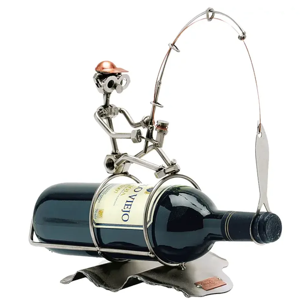 Weinflaschenhalter Angler