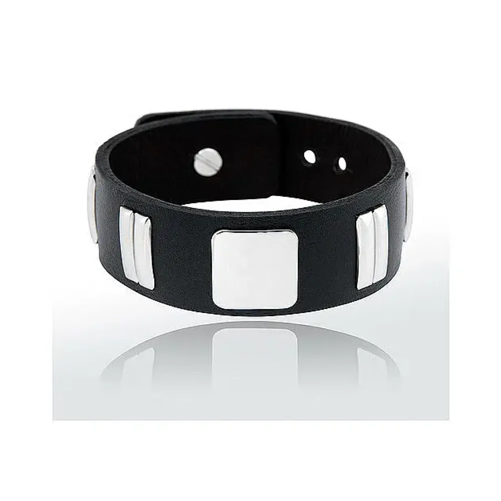 Exklusiv stylisches Armband in Leder und Chrom