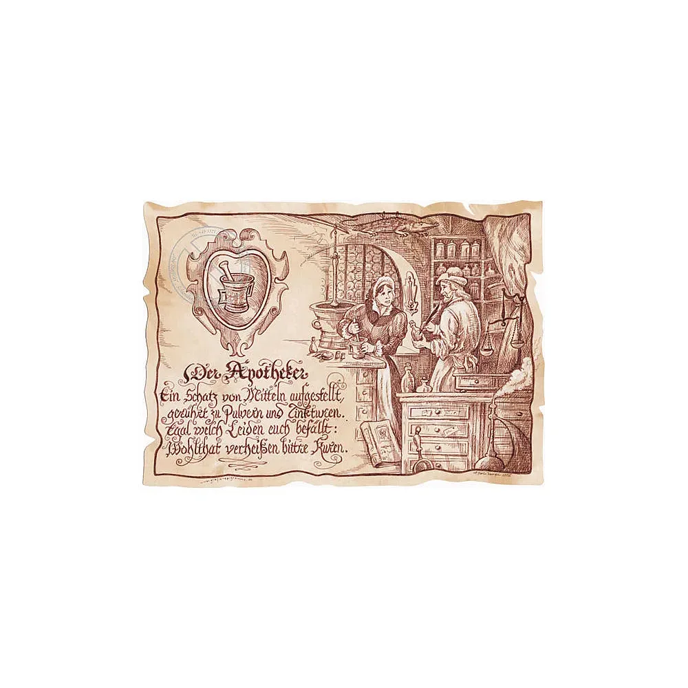 Zunftbild Apotheker auf Antikpapier im A4-Format