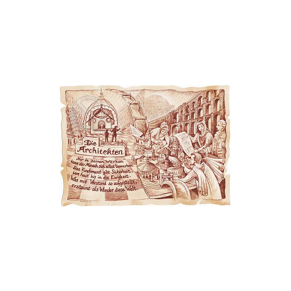 Zunftbild Architekt auf Antikpapier im A4-Format