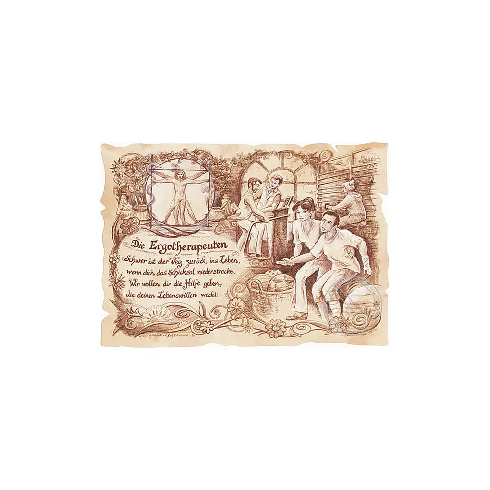 Zunftbild Ergotherapeut auf Antikpapier im A4-Format