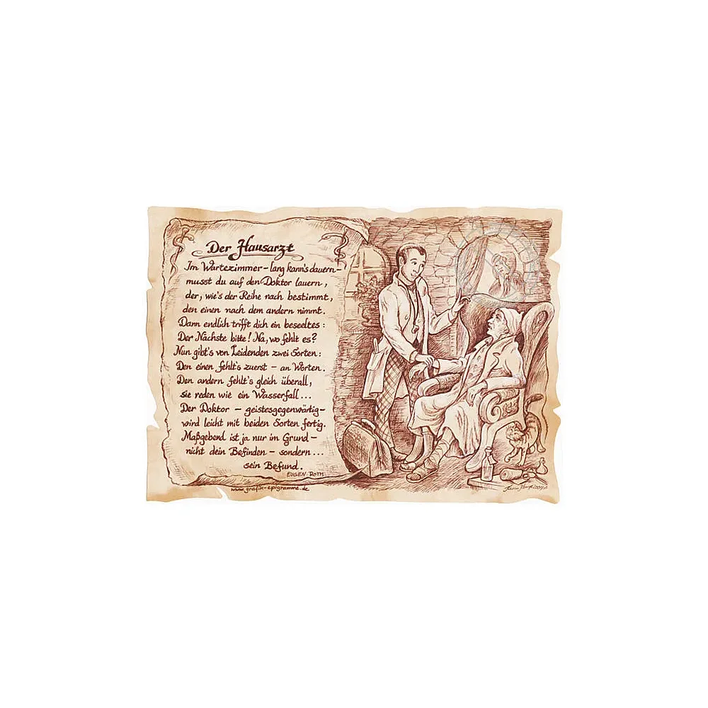 Zunftbild Hausarzt auf Antikpapier im A4-Format