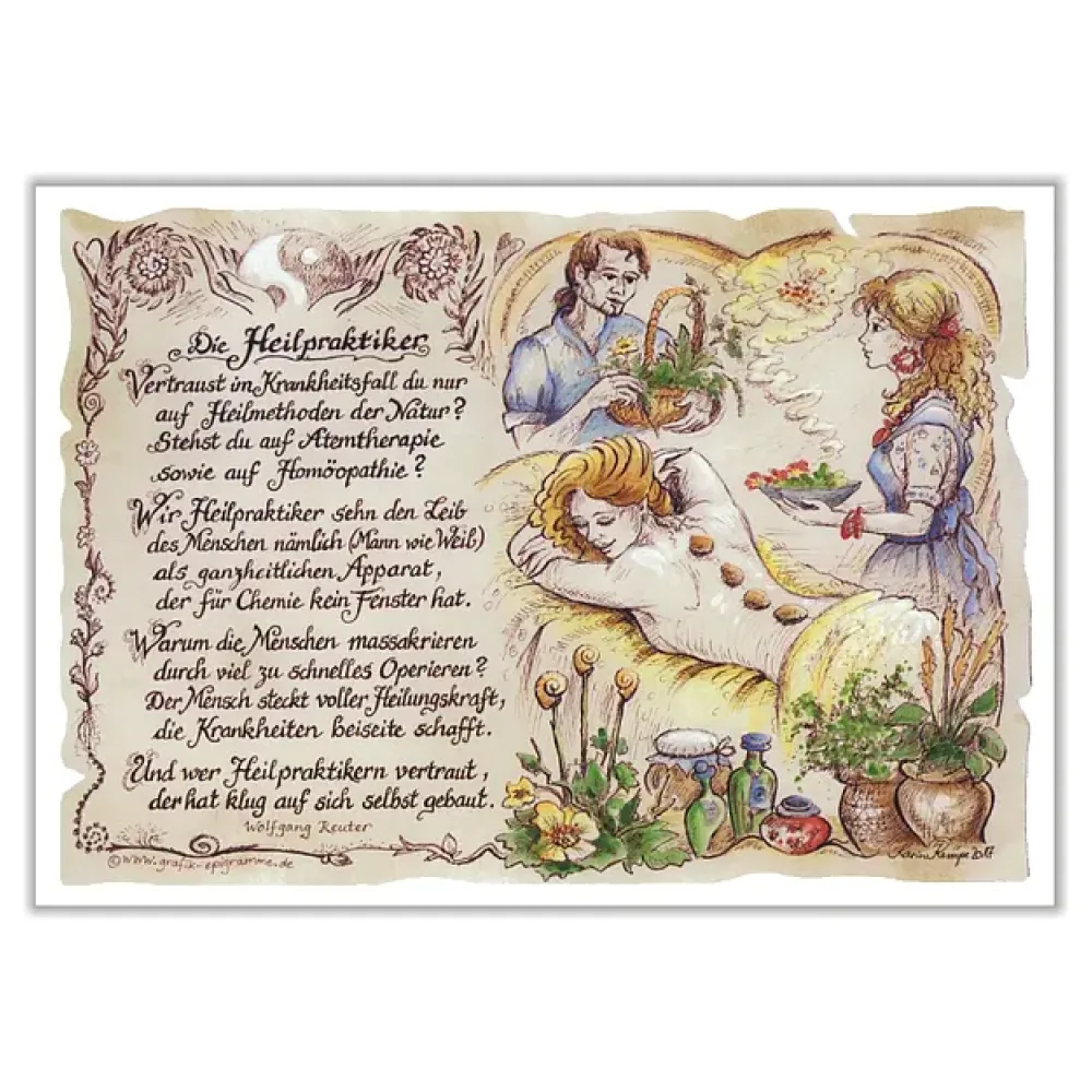Zunftbild Heilpraktiker auf Antikpapier im A4-Format