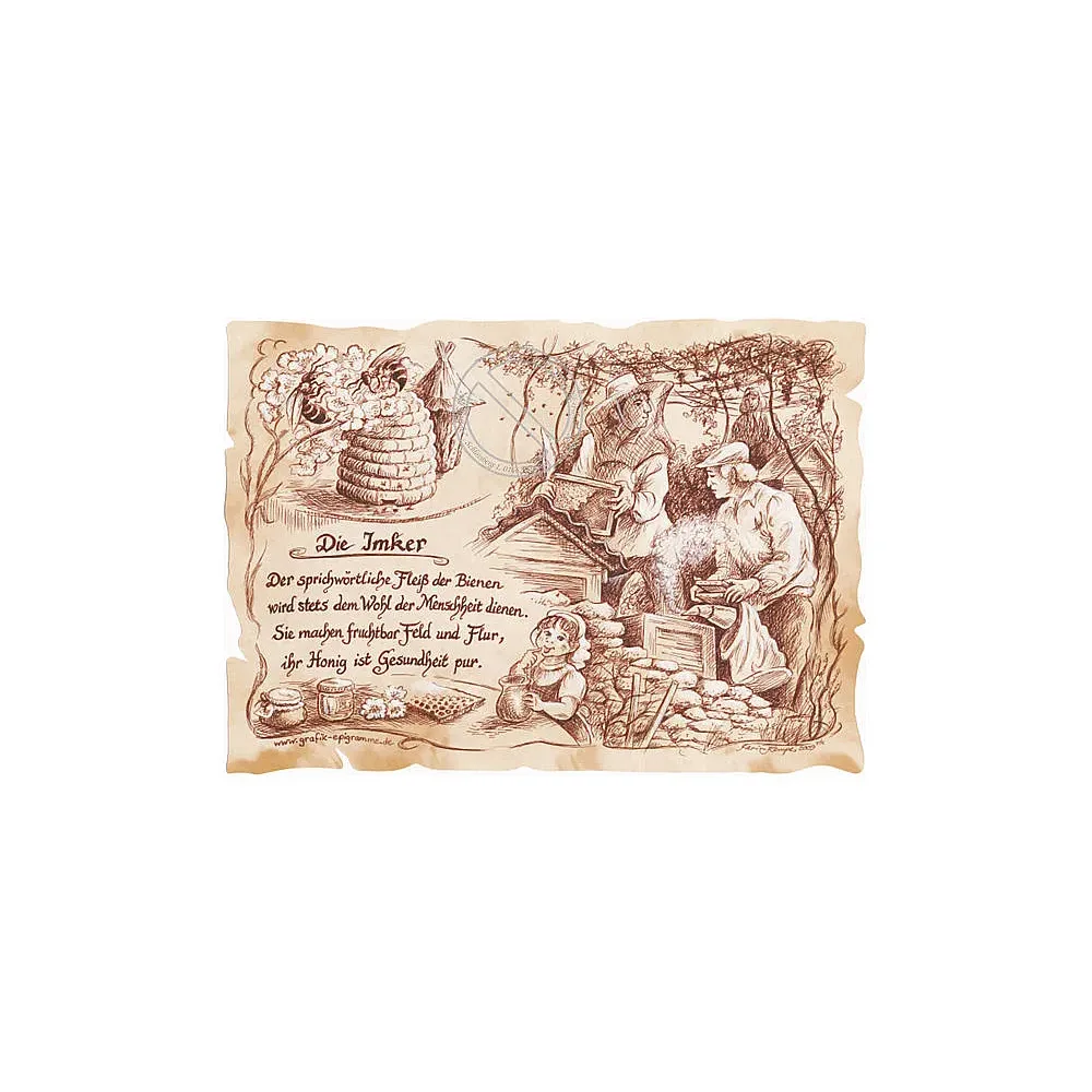 Zunftbild Imker auf Antikpapier im A4-Format