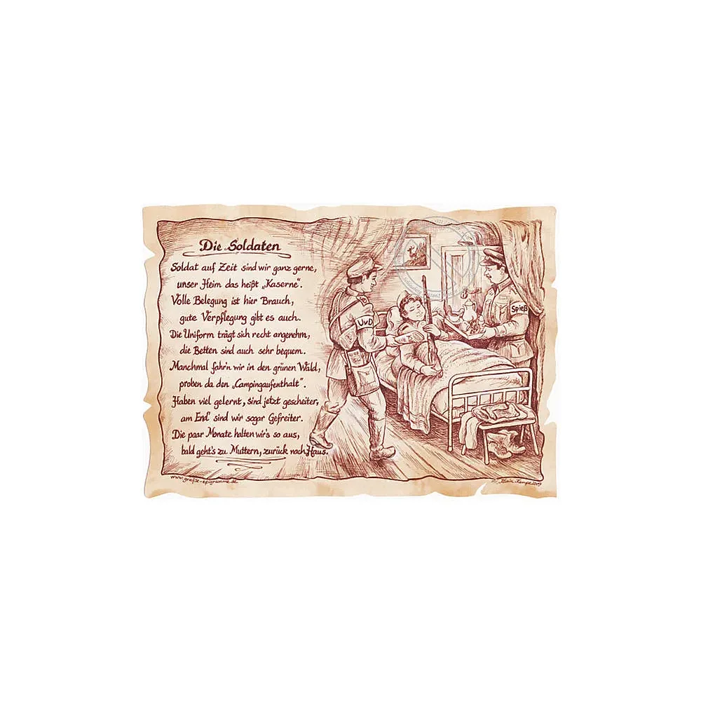 Zunftbild Soldat auf Antikpapier im A4-Format