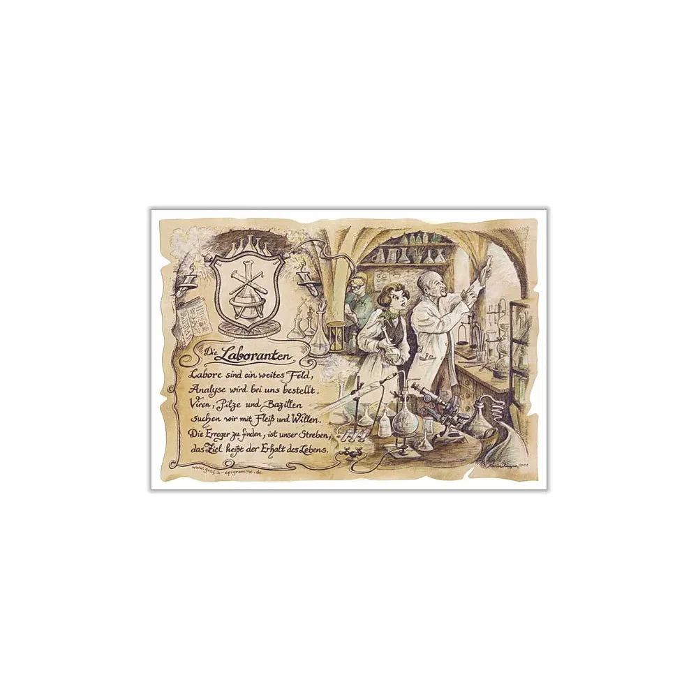 Zunftbild Laborant auf Antikpapier im A4-Format