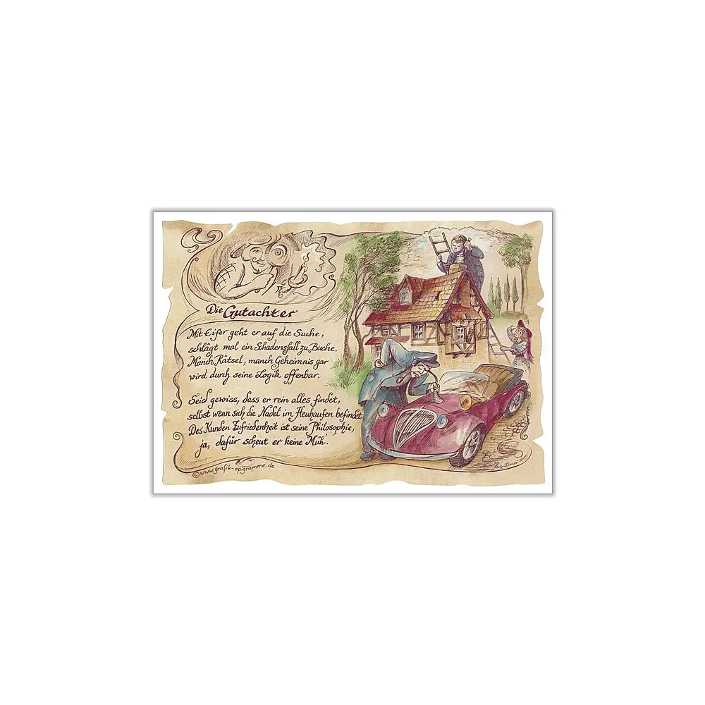 Zunftbild Gutachter auf Antikpapier im A4-Format