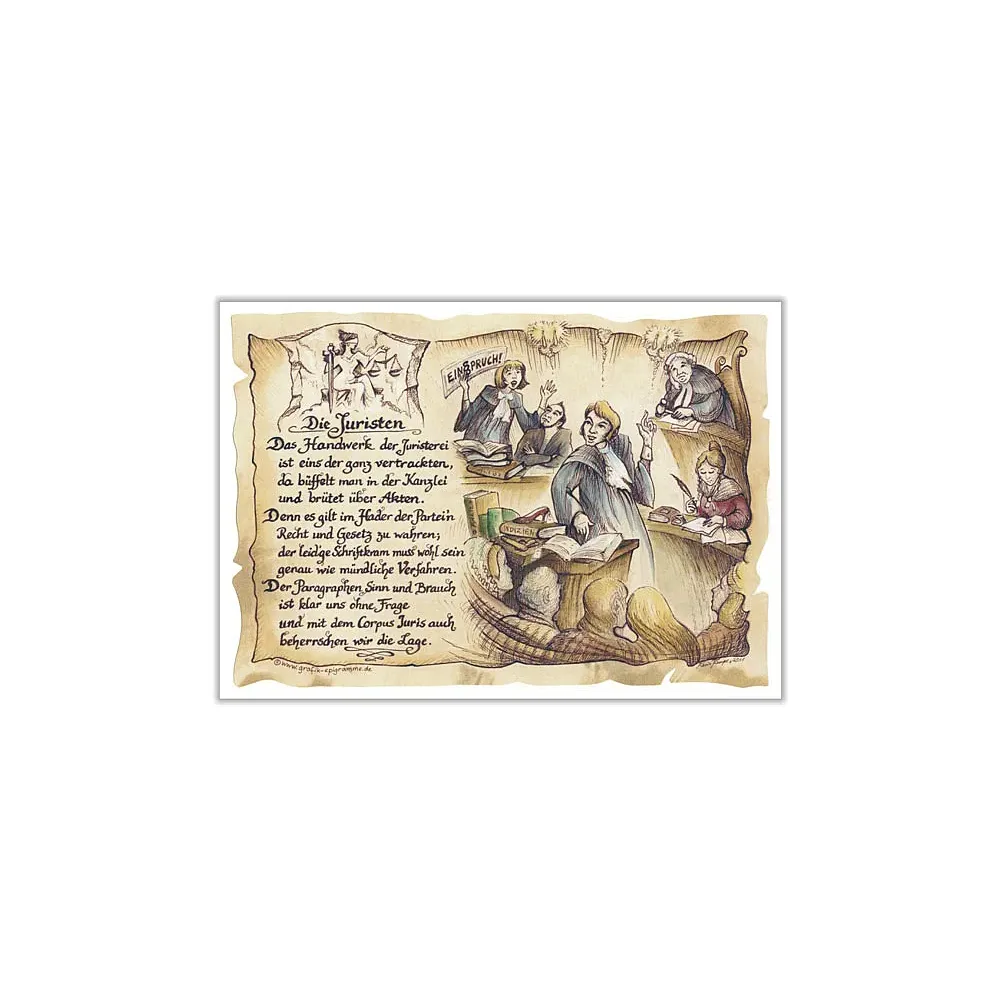 Zunftbild Jurist auf Antikpapier im A4-Format