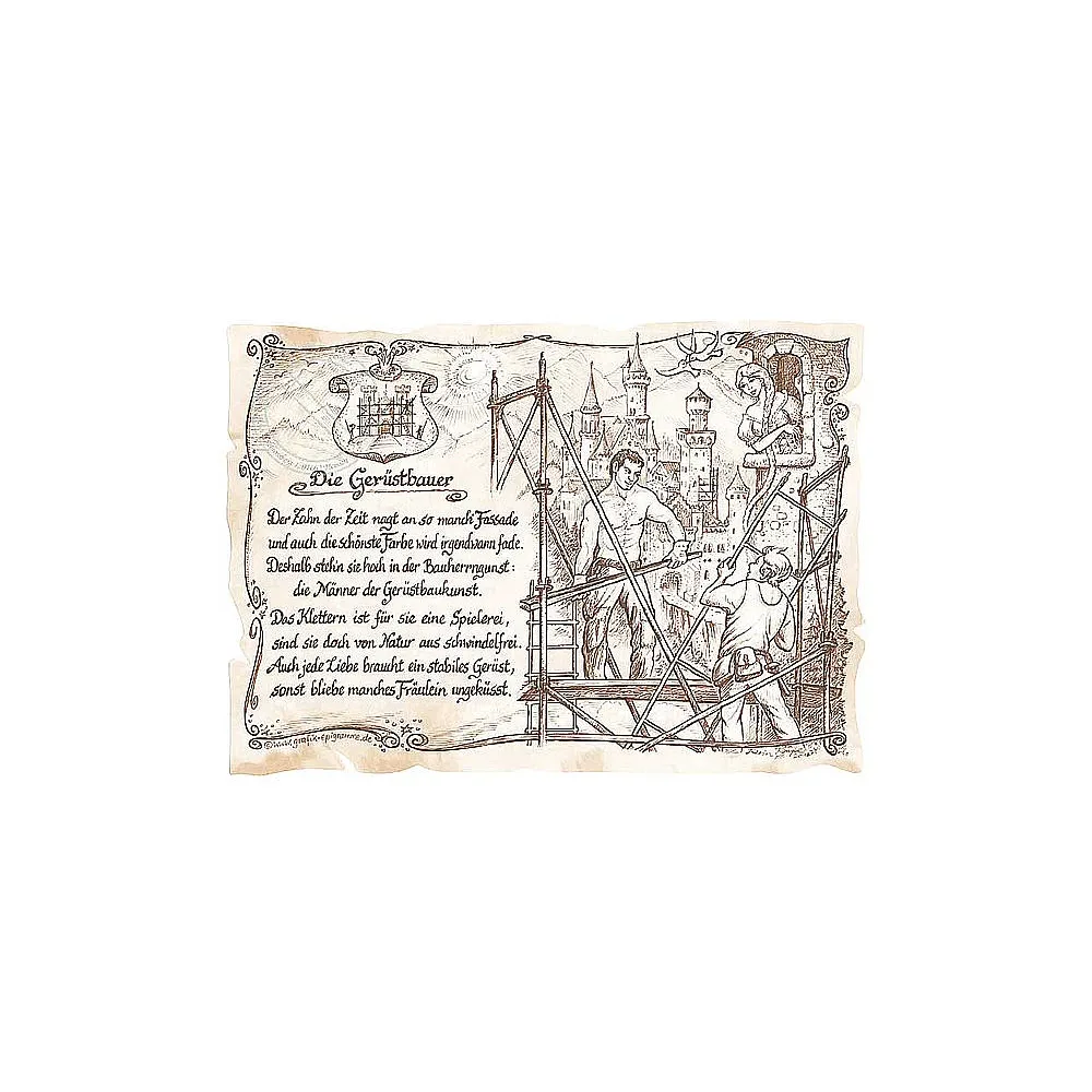 Zunftbild Gerüstbauer auf Antikpapier im A4-Format