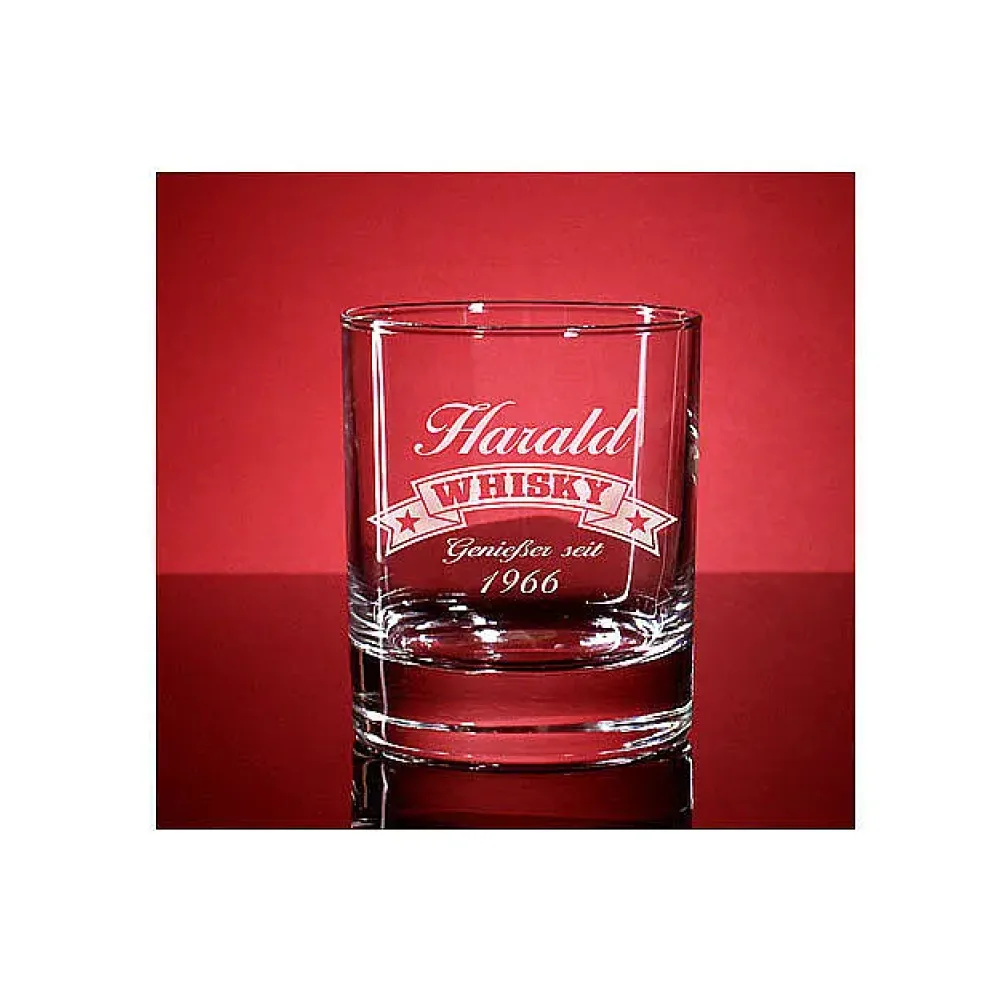 Whiskyglas Islande mit Gravur
